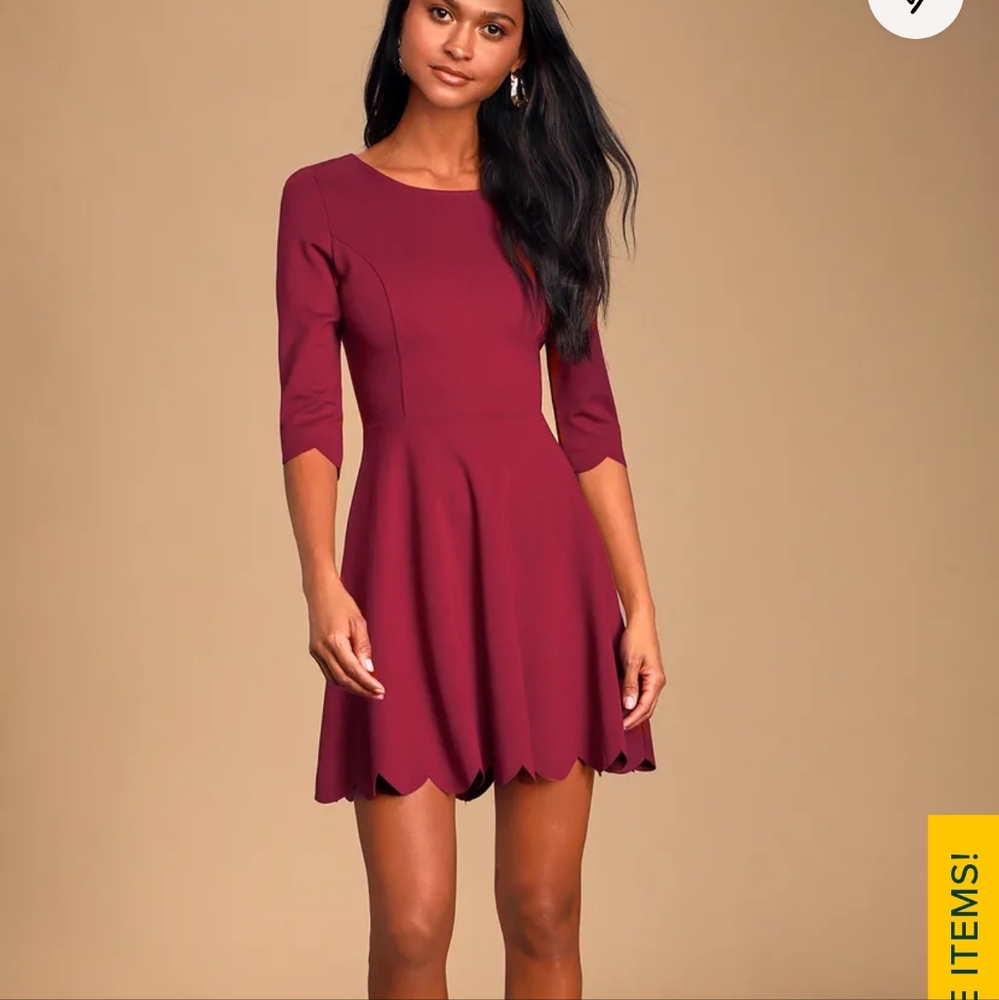 Cumulonimbus Clouds Burgundy Skater Dress